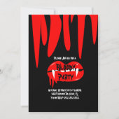 Invitation Fête d'anniversaire d'Halloween Vampire sanglant (Devant)