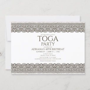 Invitation Fête d'anniversaire d'histoire ancienne avec frise