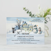 Invitation Fête d'anniversaire d'hiver adulte moderne (Debout devant)