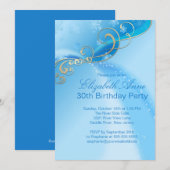 Invitation Fête d'anniversaire d'hiver des flocons de neige b (Devant / Derrière)