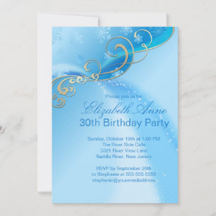 Invitation Fête d'anniversaire d'hiver des flocons de neige b