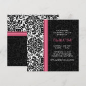 Invitation fête d'anniversaire d'impression de damassé (Devant / Derrière)