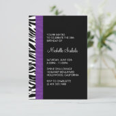 Invitation fête d'anniversaire d'impression zébrée (Debout devant)