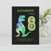 Invitation Fête d'anniversaire Dino (Debout devant)