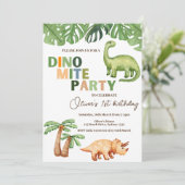 Invitation Fête d'anniversaire Dino-mite (Debout devant)