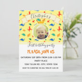 Invitation fête d'anniversaire Dinosaur bébé garçon photo (Debout devant)