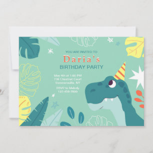 Invitation Fête d'anniversaire dinosaure