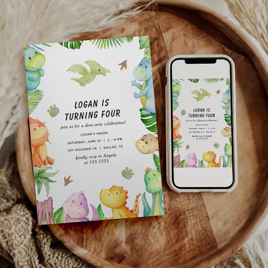 Invitation Fête d'anniversaire dinosaure | Anniversaire enfan