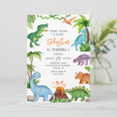 Invitation Fête d'anniversaire Dinosaure Pata Boom Rouar  (Debout devant)