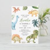 Invitation Fête d'anniversaire Dinosaure Piétinement Broiemen (Debout devant)