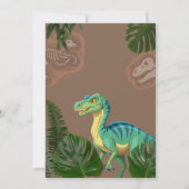 Invitation Fête d'anniversaire Dinosaure T-Rex (Dos)