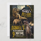 Invitation Fête d'anniversaire dinosaure, T Rex Jurassique ru (Devant)