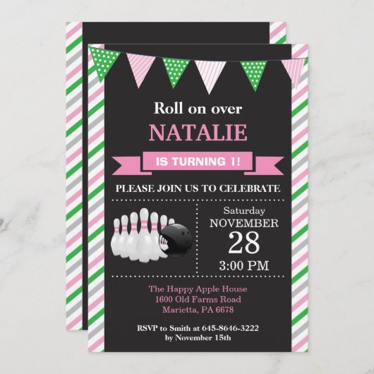 Invitation Fête d'anniversaire d'invitation d'anniversaire de (Devant / Derrière)