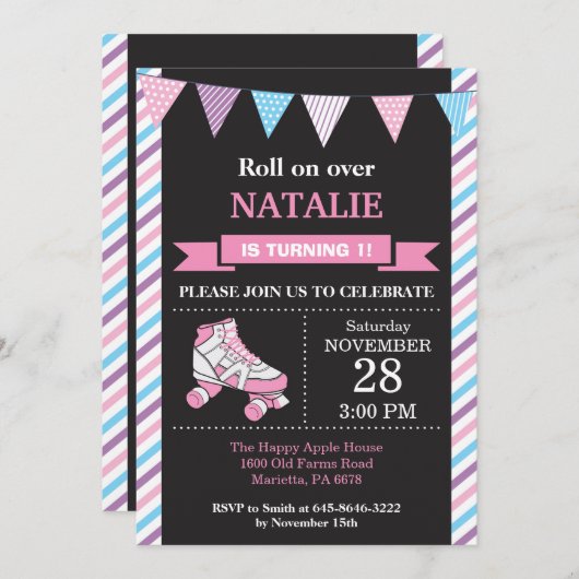 Invitation Fête d'anniversaire d'invitation d'anniversaire de (Devant / Derrière)