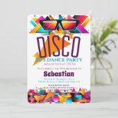 Invitation Fête d'anniversaire Disco (Debout devant)