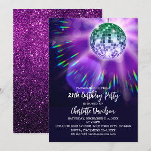 Invitation Fête d'anniversaire Disco 21