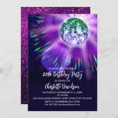 Invitation Fête d'anniversaire disco 21 ans (Devant / Derrière)