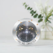 Invitation Fête d'anniversaire Disco | Disco Dance Party Circ (Debout devant)