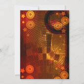 Invitation Fête d'anniversaire disco orange des années 70 (Dos)