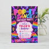 Invitation Fête d'anniversaire disco Pop It (Debout devant)