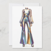 Invitation Fête d'anniversaire Disco Retro (Dos)