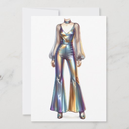 Invitation Fête d'anniversaire Disco Retro (Dos)