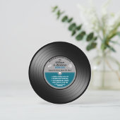 Invitation Fête d'anniversaire disque vinyle Blue Label (Debout devant)