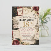 Invitation Fête d'anniversaire dix-huit ans et prêt à explore (Debout devant)