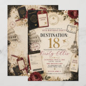 Invitation Fête d'anniversaire dix-huit ans et prêt à explore (Devant / Derrière)