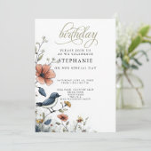 Invitation Fête d'anniversaire d'observateurs d'oiseaux (Debout devant)