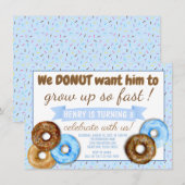 Invitation Fête d'anniversaire Donut pour garçons (Devant / Derrière)