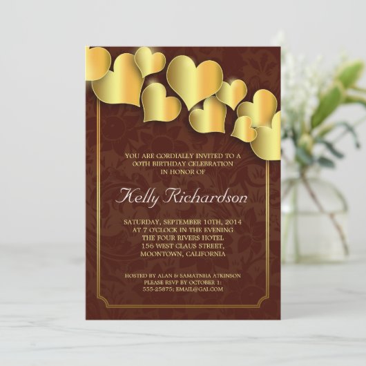 Invitation fête d'anniversaire d'or (Debout devant)