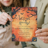 Invitation Fête d'anniversaire d'Orange Citrouille noir