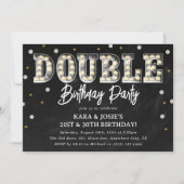 Invitation Fête d'anniversaire double rustique pour adultes (Devant)