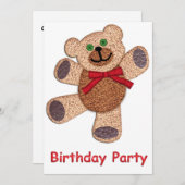 Invitation Fête d'anniversaire d'ours de nounours de danse (Devant / Derrière)