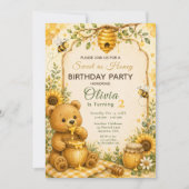 Invitation Fête d'anniversaire doux comme du miel (Devant)