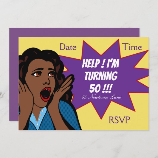 Invitation Fête d'anniversaire drôle d'art de bruit (Devant / Derrière)