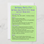 Invitation Fête d'anniversaire drôle de bowling de pingouin (Dos)