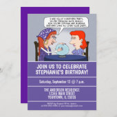 Invitation Fête d'anniversaire drôle de diseur de bonne (Devant / Derrière)