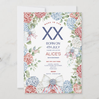 Invitation Fête d'anniversaire du 14 juillet, Tout âge, Rouge