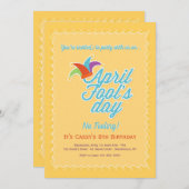 Invitation Fête d'anniversaire du 1er avril (Devant / Derrière)