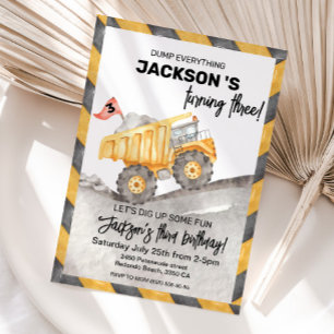 Invitation Fête d'anniversaire du 3e anniversaire Camion à be