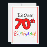 Invitation Fête d'anniversaire du 70e anniversaire de l'Opa<br><div class="desc">C'est le 70ème anniversaire de l'Opa ! Faites savoir à la famille et aux amis qu'il est temps de célébrer le soixante-dixième anniversaire d'un grand-père allemand ! Idéal pour toute fête célébrant un grand-père allemand à 70 ans !</div>