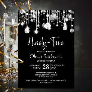 Invitation Fête d'anniversaire du 95e Black White