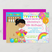 Invitation Fête d'anniversaire du African American Bowling (Devant / Derrière)