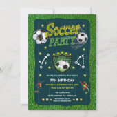 Invitation Fête d'anniversaire du bal de football étoilé (Devant)