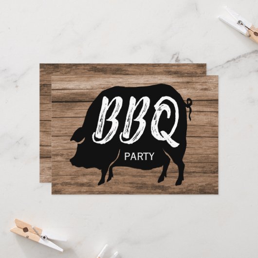 Invitation Fête d'anniversaire du barbecue (Devant/Arrière en situation)