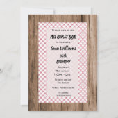 Invitation Fête d'anniversaire du barbecue (Dos)