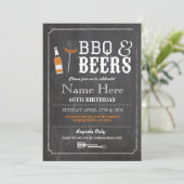 Invitation Fête d'anniversaire du barbecue Cheers & Beers 30e (Debout devant)