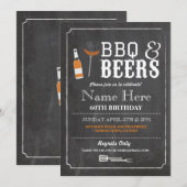 Invitation Fête d'anniversaire du barbecue Cheers & Beers 30e (Devant / Derrière)